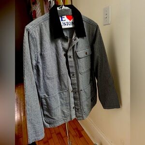 Railroad Striped Denim Chord Jacket